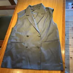 グレー ダブルブレスト ノースリーブベスト