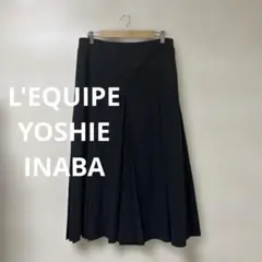 L'EQUIPE YOSHIE INABA★黒 ボックスプリーツ スカート