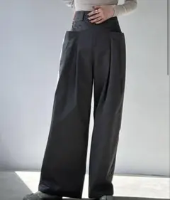 2タックサイドポケット ワイドパンツ L