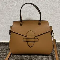 【美品】ブラウン 合皮ショルダーバッグ ハンドバッグ レディース