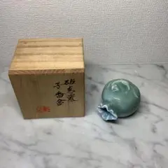 茶道具　平安　加藤渓山作　天龍寺青磁　鉄鉢形鉢　漆蓋付　共箱　M　R6520F 茶道具 平安 加藤渓山作 天龍寺青磁 鉄鉢形鉢 漆蓋付 共箱