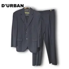 2666　【D'URBAN】　スーツ　上下　セット　ストライプ　黒系　96AB6