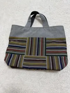 ストライプ柄 グラニーバッグ 約40cm