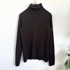 TWO:C 【トゥーシー】ハイネックリブニットセーター　ブラウン　ウール　秋冬