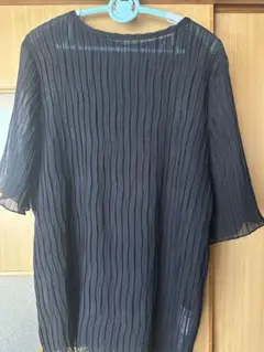 シフォン楊柳ハーフスリーブブラウス
