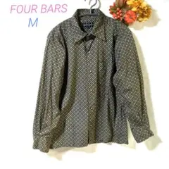 FOUR BARS 幾何学模様 長袖シャツ レディースM　ユニセックス　 ✨美品