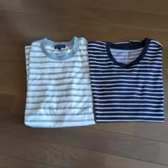 メンズ☆ボーダーＴシャツ2枚セット／Ｌサイズ
