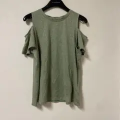 PUROTTO オフショルダー オリーブグリーン Tシャツ S