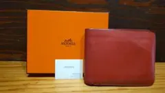 HERMES エルメス レザー 折り財布 レッド