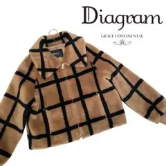 美品 DIAGRAM グレースコンチネンタル エコファー ブルゾン ジャケット