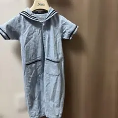 セーラー襟 青いロンパース　バースデイ　cottoli ロンパース　95cm