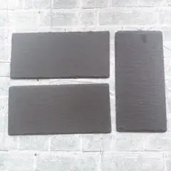 じ　天然石　プレート ボード　 12×25cm 長皿 石影　3枚　シンプル