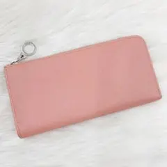 《美品》ブルガリ 長財布 ラウンドファスナー L字 サーモンピンク サークルロゴ