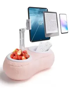 【訳ありセール】大人気タブレットスタンドふわふわ枕付き、かわいいブルー