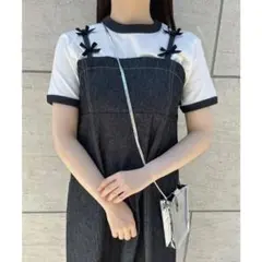 Fi.n.t プチリボンデニムキャミワンピース