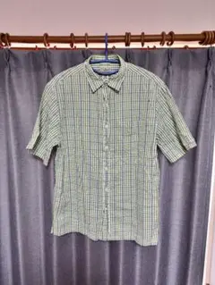 00s L.L.Bean シアサッカーシャツ チェック柄 s 緑