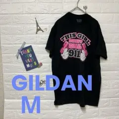 GILDAN ブラック Tシャツ グラフィック　【M】