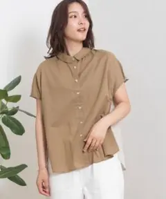 新品未使用タグ付き【POU DOU DOU】異素材切り替えブラウス　半袖　M