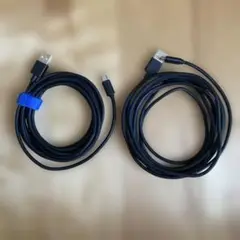 USB-A to Micro USBケーブル 約3m 黒 2本セット
