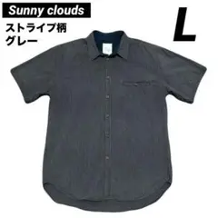 Sunny clouds サニークラウズ 半袖シャツ Lサイズ ストライプ柄