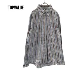 メンズ長袖シャツ　チェック　春色　トップス　ビジネスカジュアル　ボタンダウン 綿