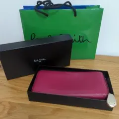 Paul Smith ハートプル 長財布 ワイン 牛革