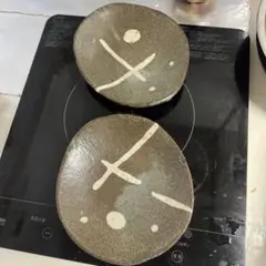 手作り陶器皿 2枚セット