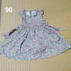 最終処分セール！！　　花柄ワンピース90