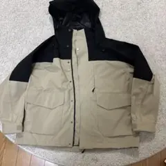 GU フード付きマウンテンパーカー ベージュ×黒