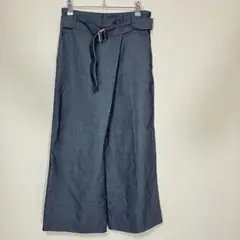 PLST プラステ M カジュアルパンツ ワイドパンツ ベルト付き グレー