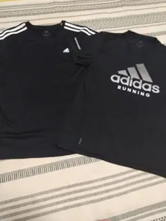 adidas 半袖tシャツ2枚組　黒色　160