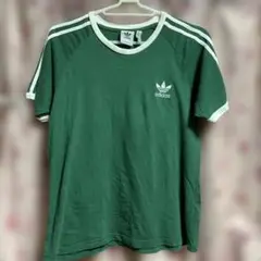 adidas 緑色 ラグランTシャツ