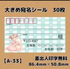 【A-33】宛名シール30枚/サンキュー/ケア/ほんのきもち/差出人/配達員