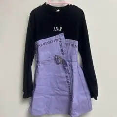 【新品未使用】 ANAP KIDS プチハイネックアシンメトリーワンピース130