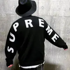 新品 20SS Supreme Back Logo Sweater S 黒