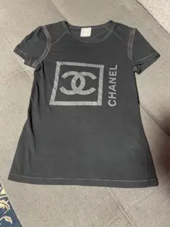 シャネルCHANEL07Pスポーツライン ラメキラキラBIGロゴTシャツ美品
