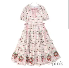 Emily Temple cuteいちごチェックドレス　ピンク　新品タグ付き