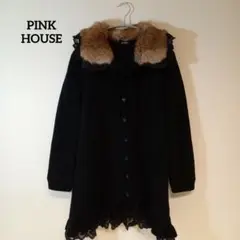 PINK HOUSE ラビットファー レースカーディガン