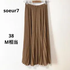 【美品】スール　プリーツワイドパンツ　スカンツ　キャメル　38 M相当