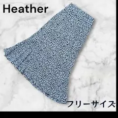 Heather ヘザー ヒョウ柄プリーツスカート フリーサイズ