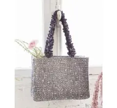 Maisonde FLEUR メゾンドフルール　ツイードスクエアトートM グレー