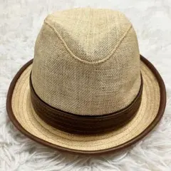 新品同様美品状態良retterレッダー本革紙ハットナチュラル天然日本製