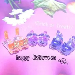 ハロウィン猫ちゃんハンドメイドレジンパーツ❤︎6個セット Halloween
