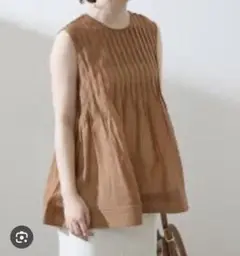 IENAトラッゾドンナピンタックブラウス