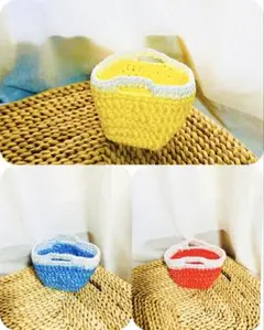 【クリアランスSALE！】PPテープの小物入れ　3点セット　ハンドメイド