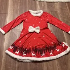 赤いトナカイ　クリスマス　ワンピース　7Y