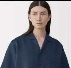 MUJI Labo リネンシルク開襟半袖シャツ Mサイズ