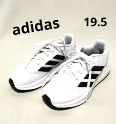 adidas　アディダス　スニーカー　靴　運動靴　キッズ　ジュニア　白　19.5