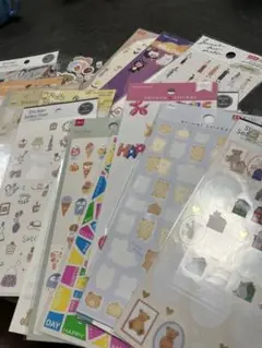 シール　まとめ売り　中古品　コラージュ　クマ　ぽやっこ