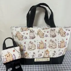 トートバッグ&バッグチャーム　ハンドメイド（子猫）